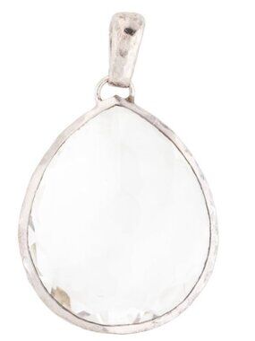 IPPOLITA STERLING SILVER 925 GIANT QUARTZ TEARDROP HINGED PENDANT